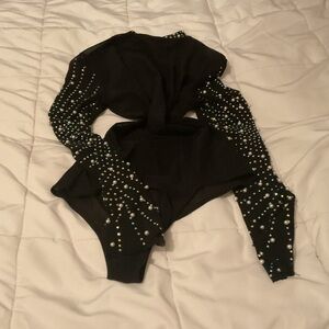 Windsor Black Beaded Bodysuit